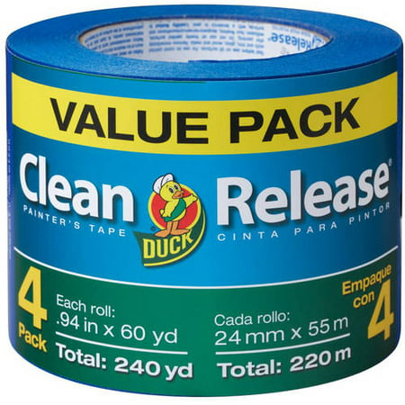 Duck Brand Clean Release Blue Painter's Tape, 0.94 in. x 60 yd., (Best Paint Tape Painting Stripes)