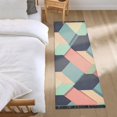 thumbnail image 3 of Yayeee Runner Rug for Bedroom 2'x6' Machine Washable Hallway Non Slip Mat, Pink Cubes, 3 of 8