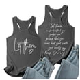thumbnail image 2 of Women Summer Casual Sleeveless Vest Top Round Neck Letter Printed Comfortable Breathable Fashion Tank, 2 of 2