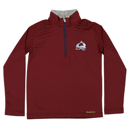 Reebok NHL Youth Colorado Avalanche Grinder Quarter Zip Coach Pullover,