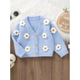 thumbnail image 5 of LMLYSoH Baby Girl Cardigan, Long Sleeve V Neck Button Closure Flower Winter Warm Knit Sweater Infant Clothes, 5 of 9
