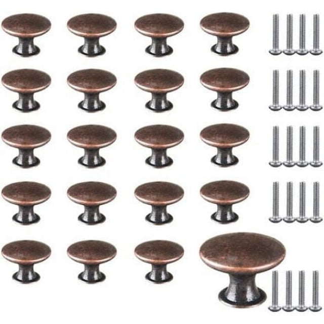 Perillas de gabinete de bronce rojo vintage, exquisita manija de tocador en forma de hongo para muebles antiguos, fácil de instalar con tornillos, adecuada para gabinetes, cajones y tocadores,