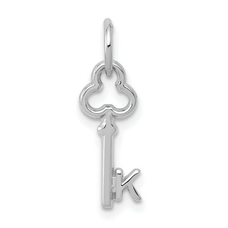 14k White Gold Initial Charm - 14k White Gold K Key Pendant Charm Necklace Initial Gifts For Women For Her