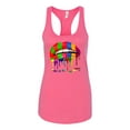 thumbnail image 2 of Wild Bobby, Colorful Painted Lip, Streetwear, Women Racerback Tank Top, Hot Pink, Medium, 2 of 5