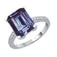 thumbnail image 2 of Sterling Silver with Color Changing Alexandrite and Natural White Topaz Solitaire Ring, 2 of 3