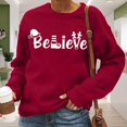thumbnail image 4 of Christmas Believe Sweatshirts for Women 2025 Long Sleeve Crewneck Graphic Sweatshirt Holiday Pullover Tops, 4 of 5