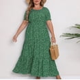 thumbnail image 1 of Fankiway Robe d'Été à Col Rond pour Femmes, Combinaison à Manches Courtes Florale, Robe Longue à Manches Courtes, Robes Grande Taille pour Femmes Rondes, Robes de Printemps pour Femmes 7704, 1 of 9