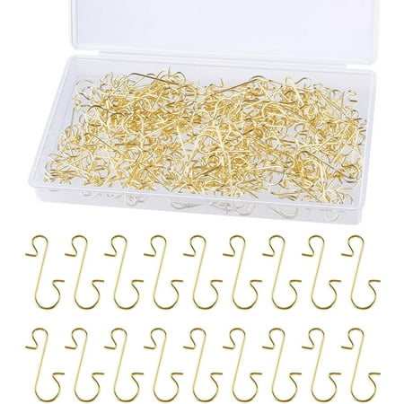 

200 Pcs Christmas Ornament Hooks Gold Stainless Steel Christmas Ornament Hangers Perfect for Art Craft Christmas Tree Decorations