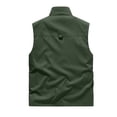 thumbnail image 3 of hopeusince Men's Sleeveless Zip-Up Stand Collar Multi-Pocket Vest Photographer Waistcoat Jacket Army Green XXL, 3 of 3