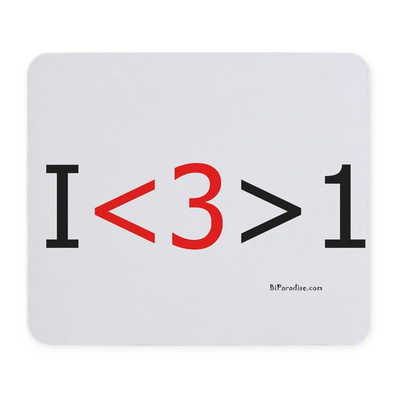 CafePress - I Love More Than One (Red Hea Mousepad - Non-slip Rubber Mousepad, Gaming Mouse Pad
