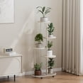 thumbnail image 1 of 5-Tier Metálico Plant Soporte con Ruedas Indoor/Outdoor Planter cm de Profundidadisplay Shelving para Patio Garden Corner Balcony o Living Sala ( cm de Anchohite), 1 of 8
