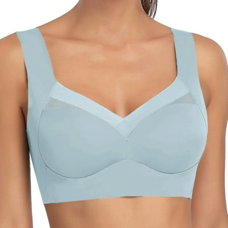 Clearance!Uooqdmx Sports Bras for Women Bralettes for Women 1 Lace Bra Plus Size Bra Underwear Bralette Crop Top Sexy Female Bra Large Top Female Up Brassiere Bra Bandeau Bra Light Blue XXL