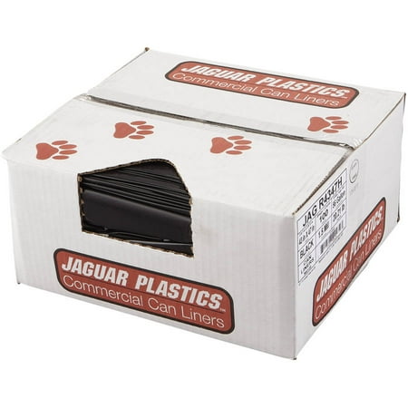 Jaguar Plastics Commercial Trash Can Liners, 56 gal, 100 count