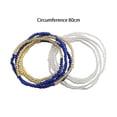 thumbnail image 7 of 2x Waist Bead Chains, Belly Chain, African Bohemian Stylish Elastic Waist Chain, Argent+Navy Blue, 7 of 7