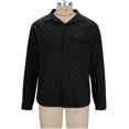 thumbnail image 3 of ZCFZJW Mens Casual Button Down Long Sleeve Shirts Big and Tall Regular Fit Plaid Lapel Collared Work Business T-Shirts with Pockets Black L, 3 of 8