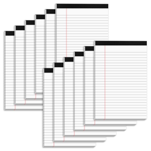 Bloc de notas Nichela, 5 x 8 cm, 30 hojas, 12 unidades, con rayas universitarias