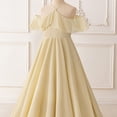 thumbnail image 4 of ZHOGXU Kids Elegant Solid Color Dresses For Girls Flutter Sleeve Halter Neck Ruffled Formal Gown Nice For Party And Dance, 4 of 9