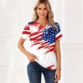 thumbnail image 4 of Women's 250th Anniversary USA Shirt V-Neck Button Patriotic Star Print Short Sleeve T-Shirts Independence Day Top, 4 of 5