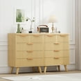 thumbnail image 6 of PPorfamilia 5 Drawer Dresser for Bedroom, Boho Fluted Chest of Drawers for Nursery, Living Room, Entryway, Natural, 6 of 12