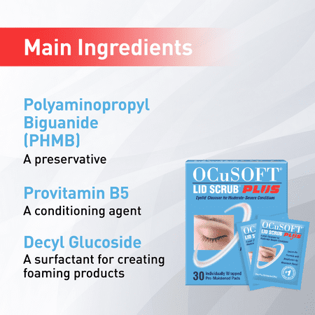 OCuSOFT Lid Scrub Plus 30 Count Inflation Buster with 5 extra pads