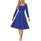 thumbnail image 2 of Vestido de Cuello Cuadrado INSPIRE CHIC para Mujeres, Vestidos Formales de Cóctel de Manga Larga en Corte A, 2 of 6