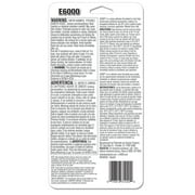 Eclectic E6000 Adhesive Glue, Industrial Strenght, Precision Tip, Clear, 231020, 1 fl. oz.