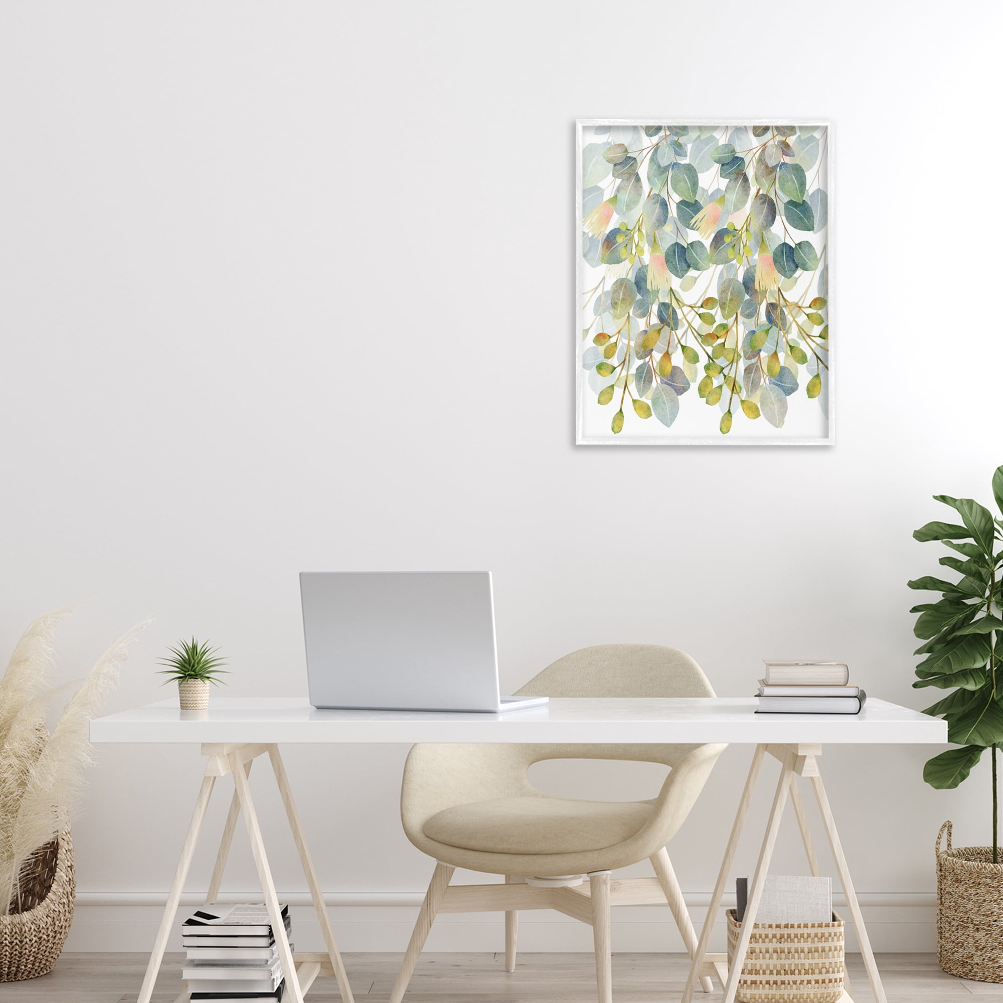 Stupell Industries Suspended Ivy Leaves White Framed Giclee Art, design by Marcus Prime