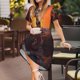thumbnail image 3 of Easygdp Tree Hollow Meditating Giraffe para Vestido Transpirable de Mujer, Vestido Suelto de Manga Corta con Pliegues y Bolsillos para el Verano, 3 of 6