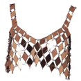 thumbnail image 4 of Top corto con lentejuelas para mujer, ropa , camisola brillante, camisola calada, sin mangas con , Tops para música, BLESIY Top corto de lentejuelas, 4 of 8