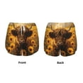 thumbnail image 3 of Balery Cute Cow Sunflower Field Pantalones cortos deportivos para mujer con forro y dos bolsillos, elásticos, para entrenamiento, gimnasio, yoga-Small, 3 of 7