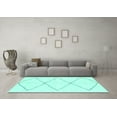 thumbnail image 3 of Ahgly Company Indoor Square Solid Turquoise Blue Modern Area Rugs, 7' Square, 3 of 4