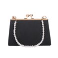 thumbnail image 2 of Bolsa Clip elegante bolsos de hombro para mujer PU bolsos de perlas para mujer embrague (negro) JShteea Para Estrenar, 2 of 7
