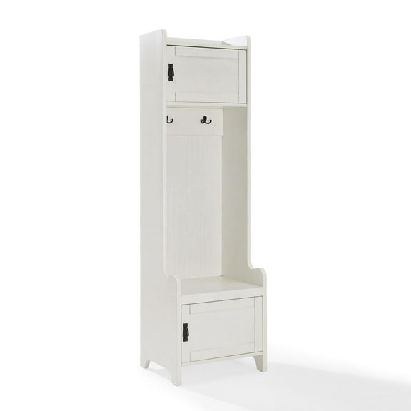 Hall Tree Entryway Organizer with Hooks & Cabinets - Modern Storage Bench for Mudroom, 74.25"