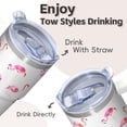 thumbnail image 4 of Flamingo Travel Tumbler with Handle 20OZ Stainless Steel Insulated Coffee Mug Cup Leak Proof Double Wall Vacuum Perfect for Hot Cold Drinks Gifts for Women Girls on Birthday Christmas Summer, 4 of 6
