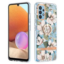 Allytech Galaxy A32 4G Case Cover, Soft TPU Back Cover with Ring Holder Stand Shockproof Anti-Scratch Slim Fit Bumper Phone Case for Samsung Galaxy A32 4G, Flower