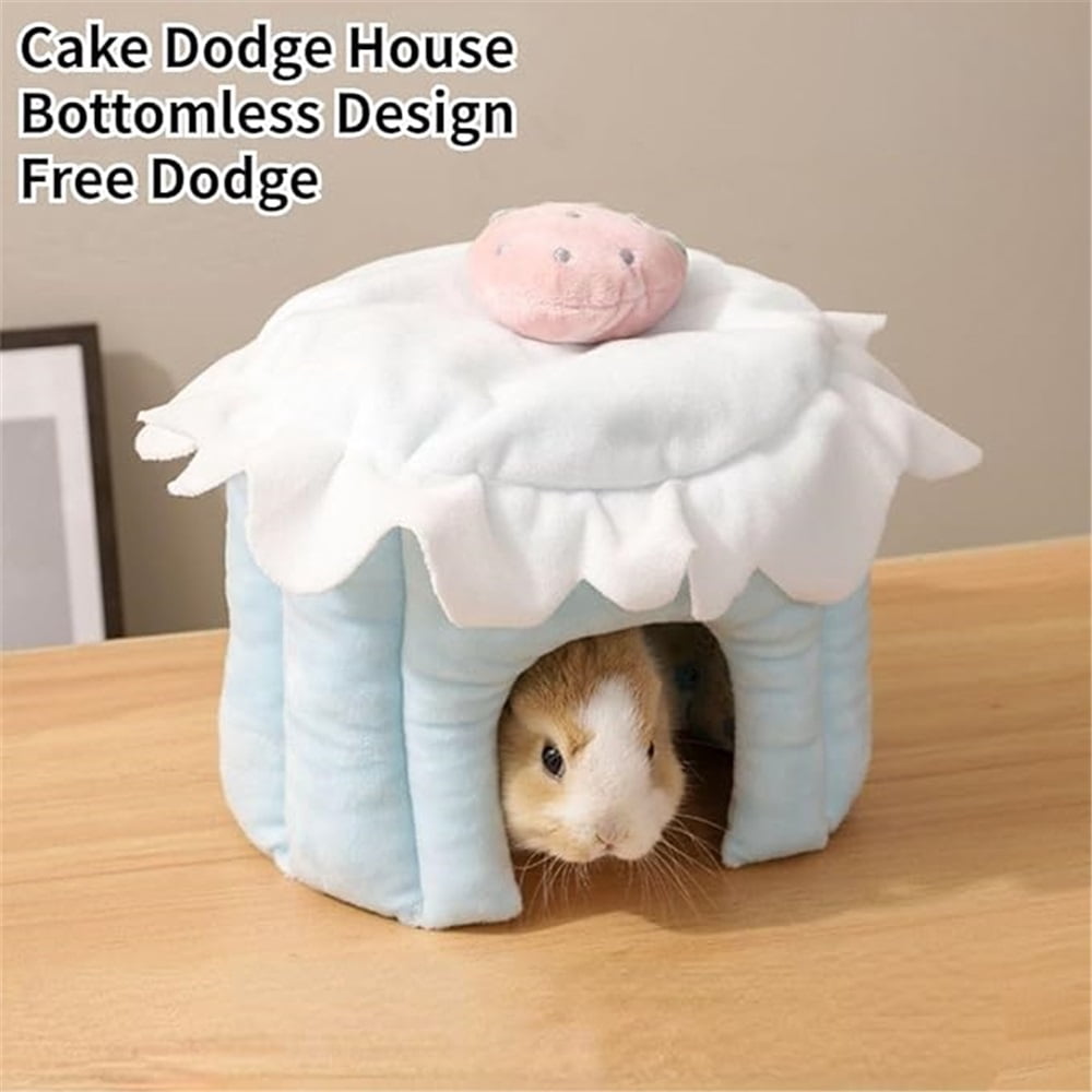 Cake Shaped Guinea Pig Tunnel, Rabbit Tunnel, Guinea Pig Cage Accessories for Bunny, Hamster, Chinchilla, Ferret, Rabbit and Other Small Pets (Blue,S)