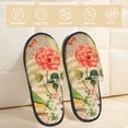 thumbnail image 2 of Balery Vintage Bird Pantuflas de Casa de Felpa Silenciosas con Diseño Estampado, Zapatillas Cómodas Antideslizantes de Algodón para Interior-Medium, 2 of 8