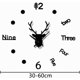 thumbnail image 2 of Reloj DE pared LIUYMXG diseño moderno con espejo cabeza DE ciervo negro, 2 of 5