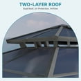 thumbnail image 6 of Dextrus 10' x 10' Hardtop Gazebo, Double Roof Polycarbonate Canopy, Outdoor Shelter with Mosquito Netting & Privacy Curtains, Heavy-Duty Metal Frame for Patio, Backyard, Deck and Lawn, Gray, 6 of 10