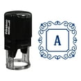 thumbnail image 1 of Printtoo Alphabet A Monogram Initial Square Swirl Border Self Inking Rubber Stamp R-40 Office Stationary, 1 of 6