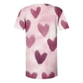 thumbnail image 4 of Lmnyox Women's Short Sleeve Shirt Heart Graphic V Neck Button Tunic Tops Valentine's Day Casual T Shirt Clothes, 4 of 5