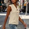 thumbnail image 4 of Lzobxe Tank Tops for Women Sleeveless Button down Blouses Solid Casual Loose V Neck for Work,Size S-3XL, 4 of 6