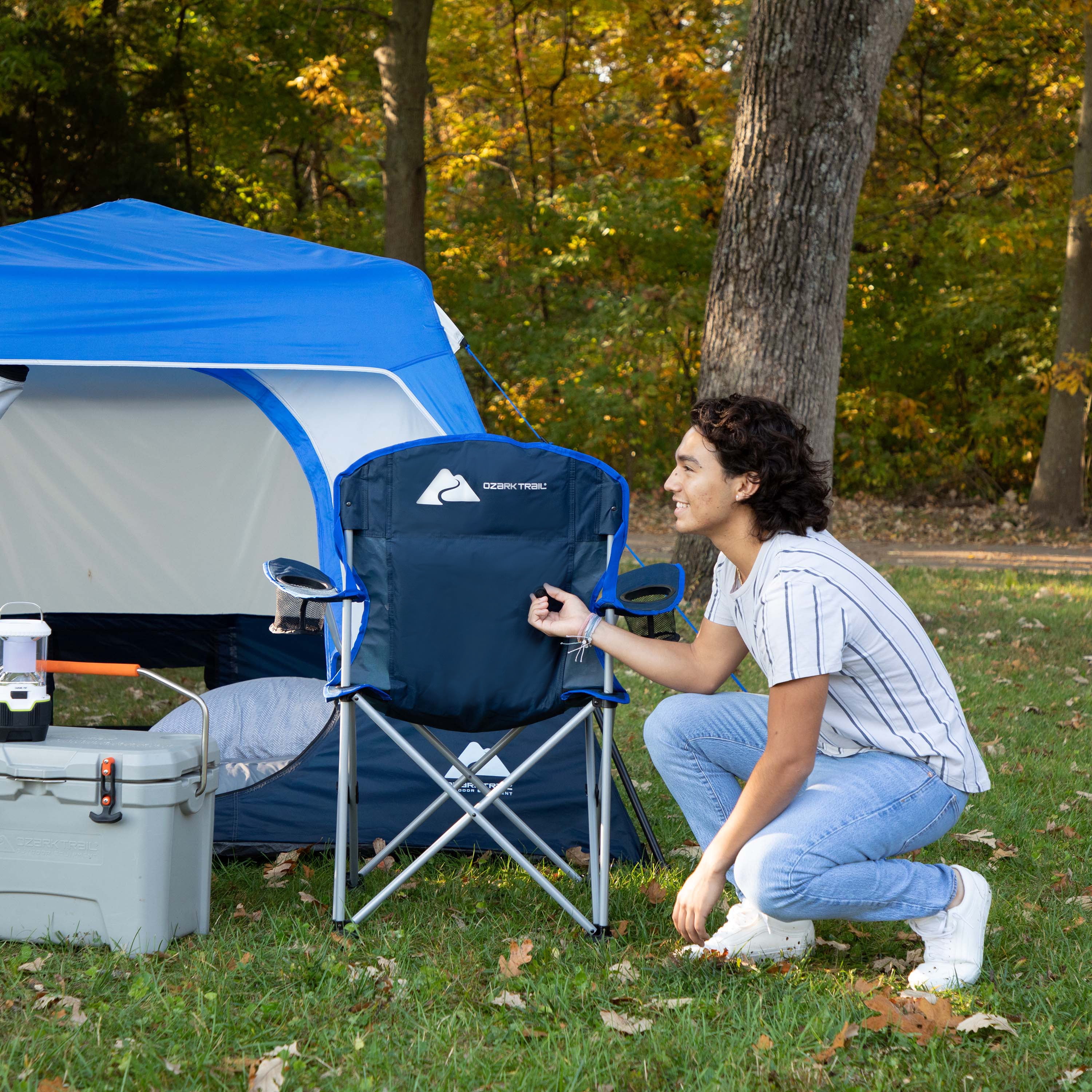 Ozark Trail Air Comfort Camping Chair, Blue