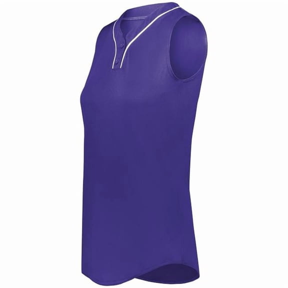 Augusta Sportswear 6913.450.M Ladies Cutter Plus Sleeveless Jersey, Purple & White - Medium