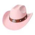 thumbnail image 3 of Felt Cowboy Cattleman Wide Brim Shapeable Western Hat for Men Women Rodeo Party, 3 of 5