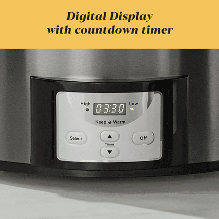 Crock-Pot - Cook & Carry Programmable 7-Quart Slow Cooker with Easy Clean - Black Stainless Steel