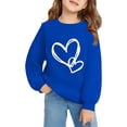 thumbnail image 7 of KHONTS Girls Long Sleeve Sweatshirts with Heart Print Casual Loose Fit Pullovers Tops Jacket for Kids,Size 3-14 Years Blue 150, 7 of 7