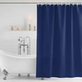 thumbnail image 3 of Navy Blue Pure Color Shower Curtain, Waterproof Shower Curtains for Bathroom, Aesthetics Contemporary Luxury Washable Fabric Bathtub Curtain Set Bath Decor with 12 Hooks Standard 72"x72", 3 of 8