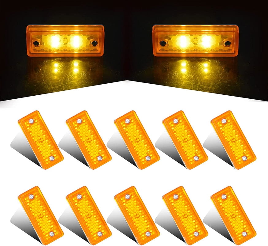 APSMOTIV Rectangle Trailer Side Lamp 4 LED Marker Light for Clearance