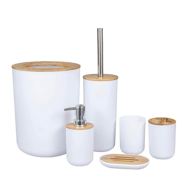 Cateissary De accesorios de baño negros, soporte para cepillo de dientes, contenedor, dispensador de jabonera, vaso, escobilla de baño, juego de Juegos de accesorios de baño Numero 3